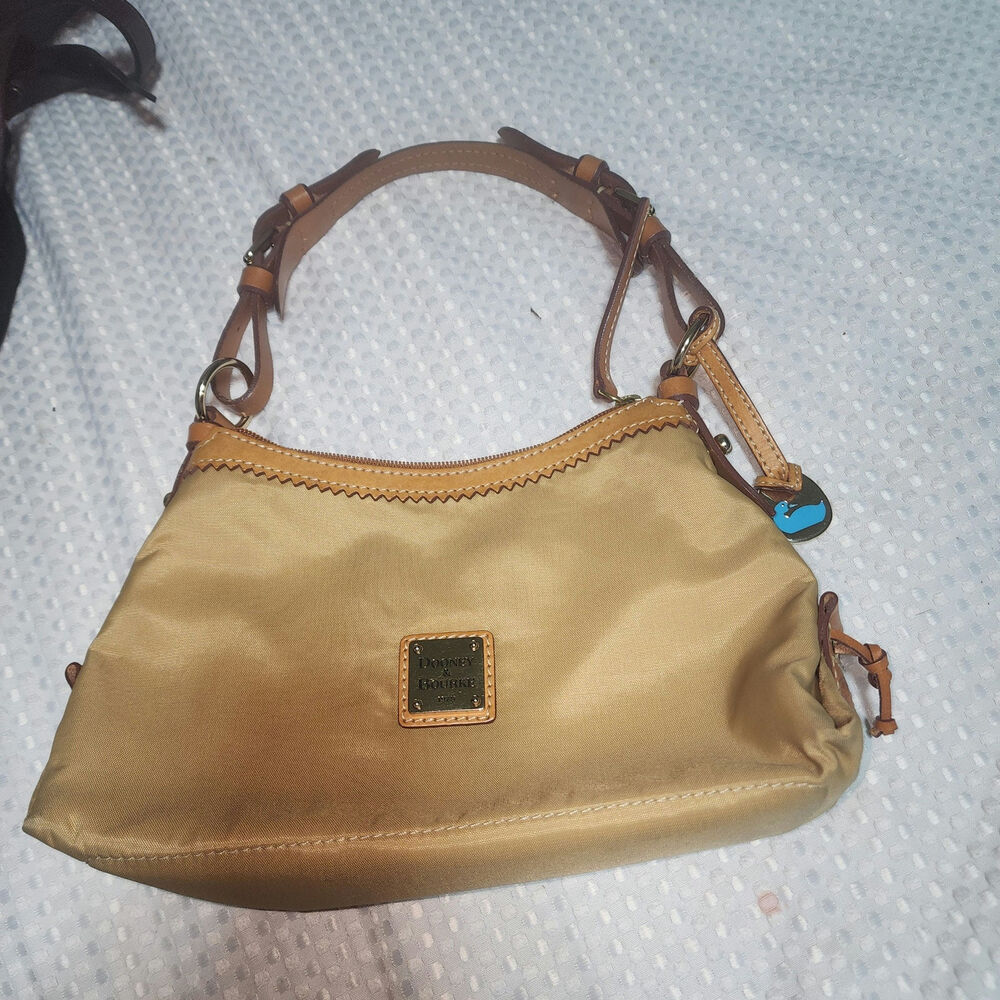 DOONEY & BOURKE EUC TAN NYLON ZIP TOP SATCHEL BAG